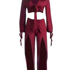 Elegant Burgundy Women's Jumpsuit